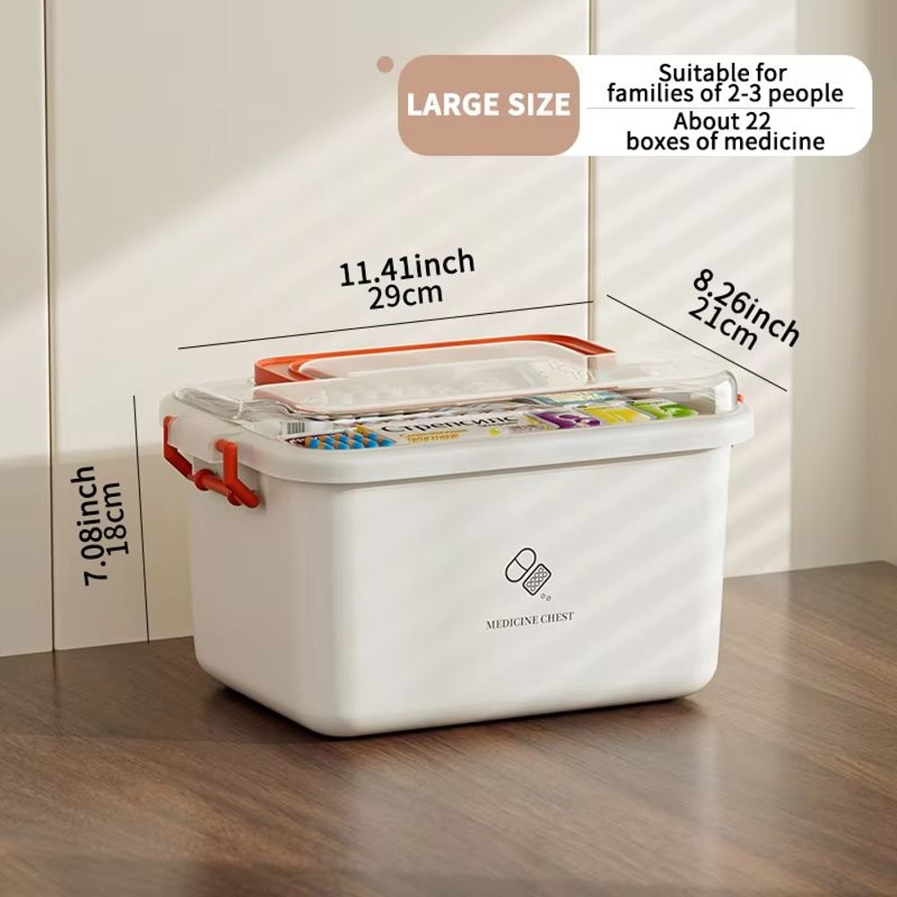 Large Capacity Medicine Box Portable First Aid Medical Kit Multilayer Drug Storage Case For Family 7