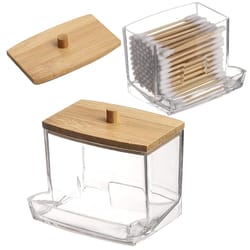desktop square cotton swab, dental floss storage box, portable plastic, waterproof household organizer