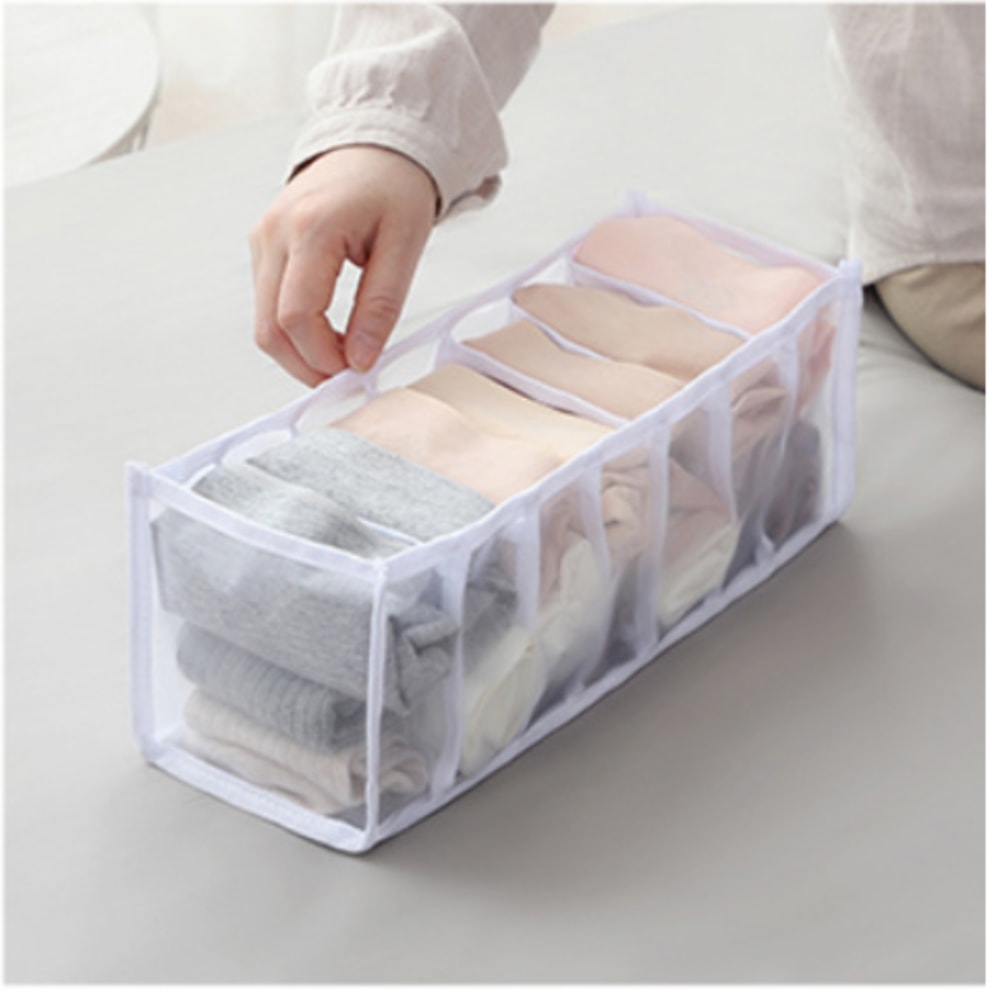 Compartments Underwear Storage Box Drawer Style Fabric Mesh Partition For Home Bra And Sock Cabinet 10