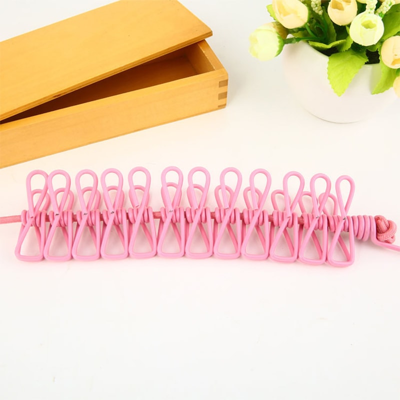 Portable Clothesline With Clips Retractable Laundry Dryer Outdoor Drying Rack For Clothes Cloth Han 1