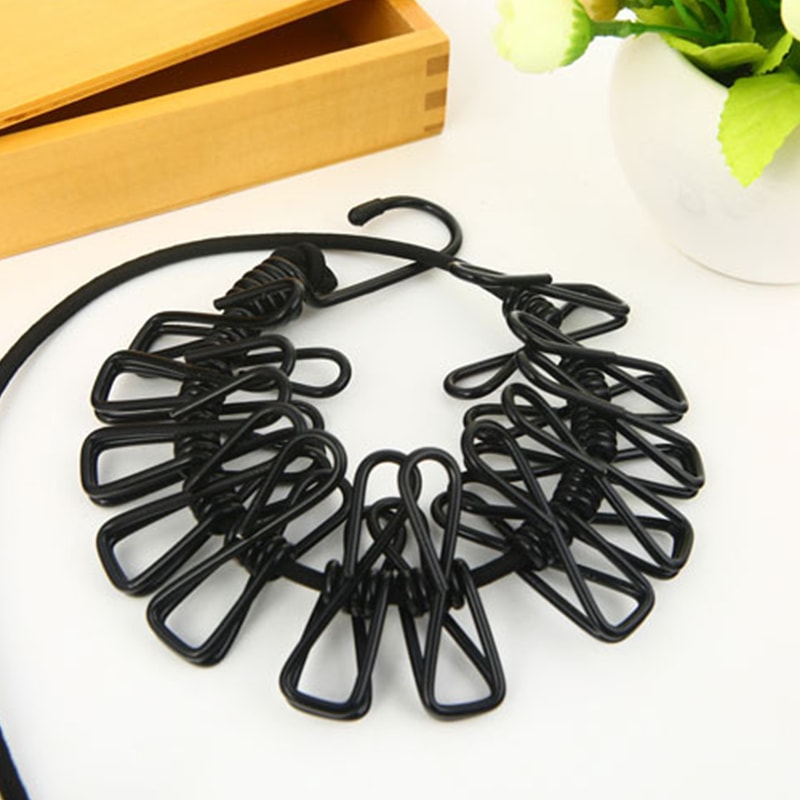 Portable Clothesline With Clips Retractable Laundry Dryer Outdoor Drying Rack For Clothes Cloth Han 7