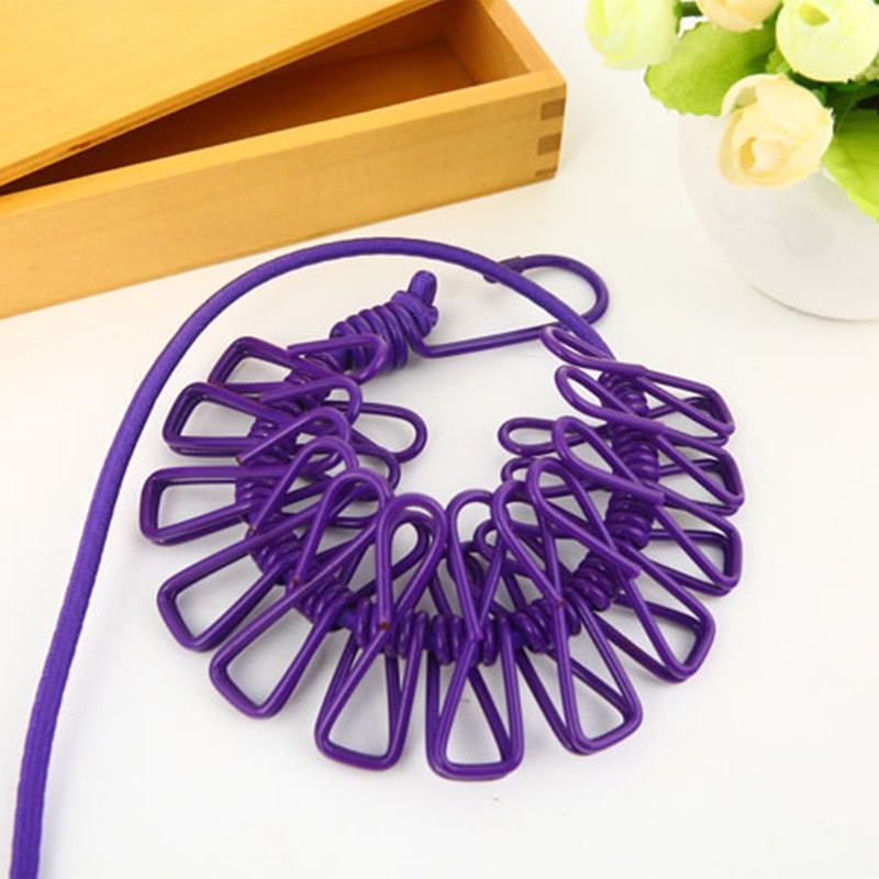 Portable Clothesline With Clips Retractable Laundry Dryer Outdoor Drying Rack For Clothes Cloth Han 6