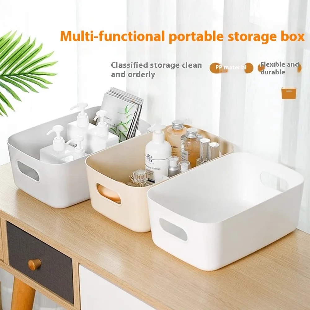 Desktop Storage Box Bathroom Organizer Box Kitchen Storage Household Plastic Storage Box Cosmetics 1
