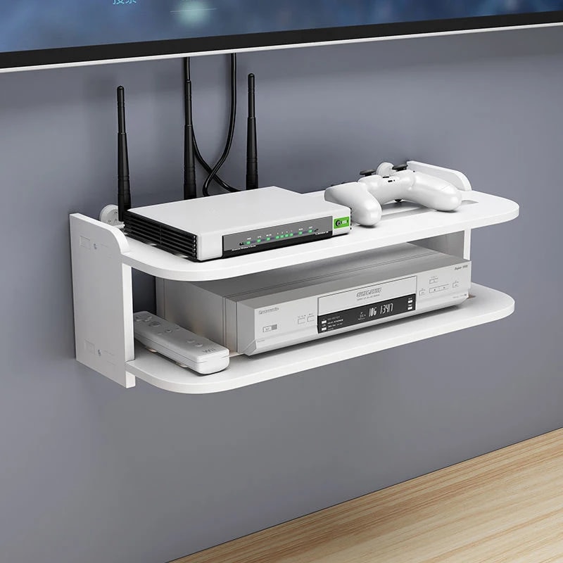 Environmental floating shelves, WiFi router hanging layer, multi tap outlet set box bracket, wall mount floating Shelves