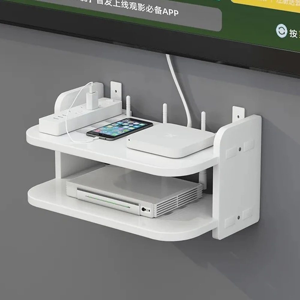Environmental floating shelves, WiFi router hanging layer, multi tap outlet set box bracket, wall mount floating Shelves
