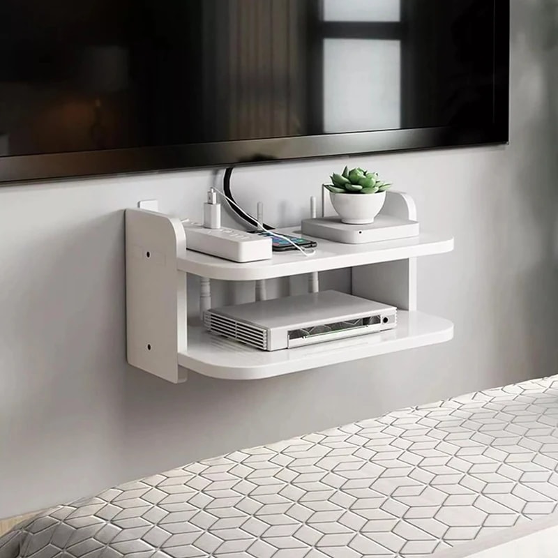 Environmental floating shelves, WiFi router hanging layer, multi tap outlet set box bracket, wall mount floating Shelves