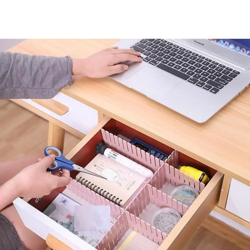 Adjustable Storage Partition Board Plastic Drawer Divider Combination Partition Board Space Saving 0
