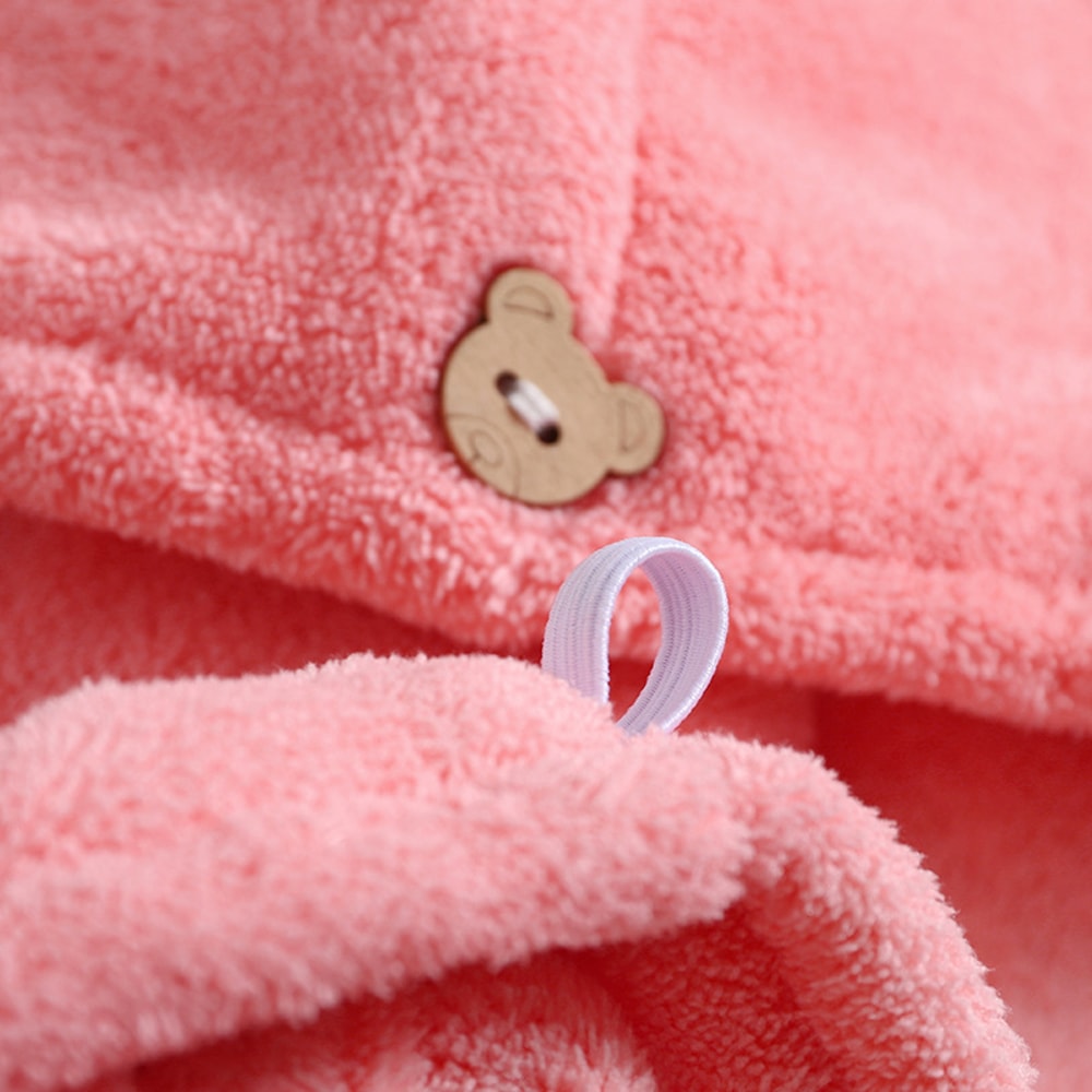 Microfiber Hair Towel Super Absorbent Hair Towel Fast Drying Hair Wraps Care Cap Button Women Bathr 4