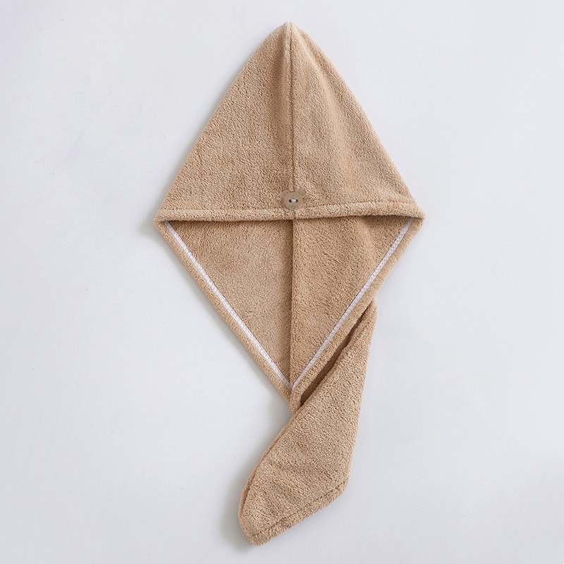 Microfiber Hair Towel Super Absorbent Hair Towel Fast Drying Hair Wraps Care Cap Button Women Bathr 8