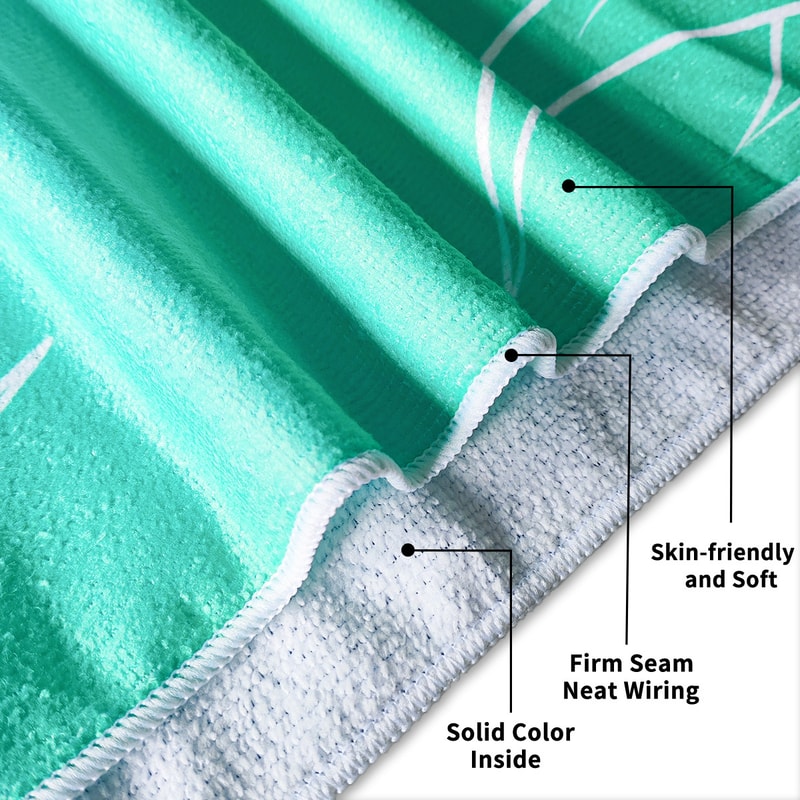 Microfiber Beach Towel Quick-Drying Absorbent Bath Towel, Blue Turtle Pattern for Travel and Swimming Pool