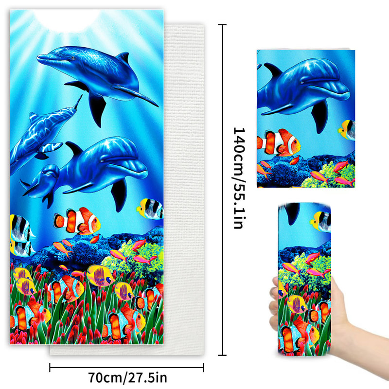 Microfiber Beach Towel Quick-Drying Absorbent Bath Towel, Blue Turtle Pattern for Travel and Swimming Pool