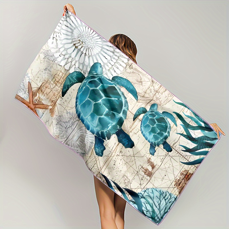 Turtle Beach Towel, Quick Drying, Stain and Sand Resistant, Multi-purpose Holiday Beach Towel