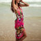 Printed Halter Chiffon Beach Dress Sexy Bikini Wrap Pareo Skirts Women Cover Ups Open Back Swimwear 4