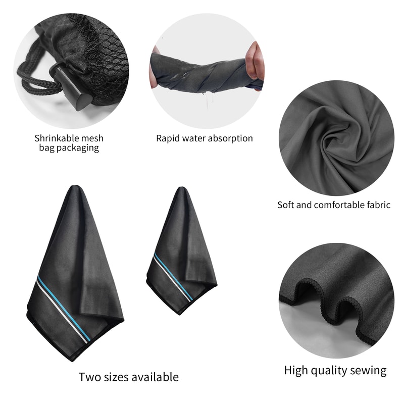 AQUA Microfiber Quick Dry Sports Towel Soft Lightweight Compact Travel Towel For Sweat Ultra Absorb 3