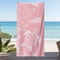 Pink Cartoon Turtle And Jellyfish Beach Towel Polyester Fabric Rectangular Design For Summer Travel 0