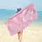 Pink Cartoon Turtle And Jellyfish Beach Towel Polyester Fabric Rectangular Design For Summer Travel 1