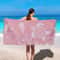 Pink Cartoon Turtle And Jellyfish Beach Towel Polyester Fabric Rectangular Design For Summer Travel 2