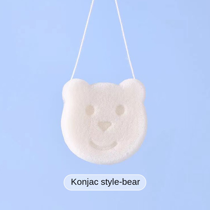 Konjac Puff Baby Bath Sponge Childrens Face Wash Hair Shampoo Exfoliating Cotton Bath Artifact 6