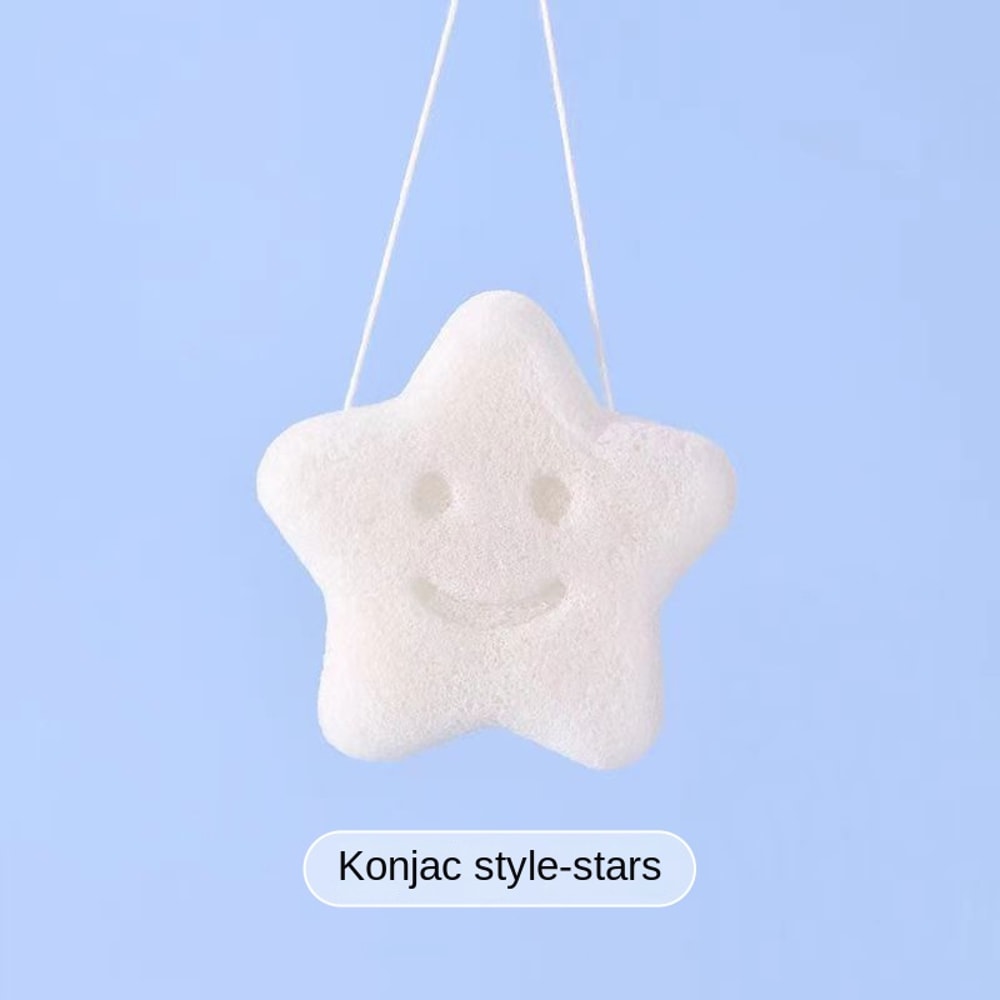 Konjac Puff Baby Bath Sponge Childrens Face Wash Hair Shampoo Exfoliating Cotton Bath Artifact 7