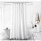 White Polyester Waffle Shower Curtain Waterproof Solid Color Toilet Curtain, No Drilling Summer Shower Curtain for Hotel