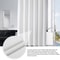White Polyester Waffle Shower Curtain Waterproof Solid Color Toilet Curtain, No Drilling Summer Shower Curtain for Hotel