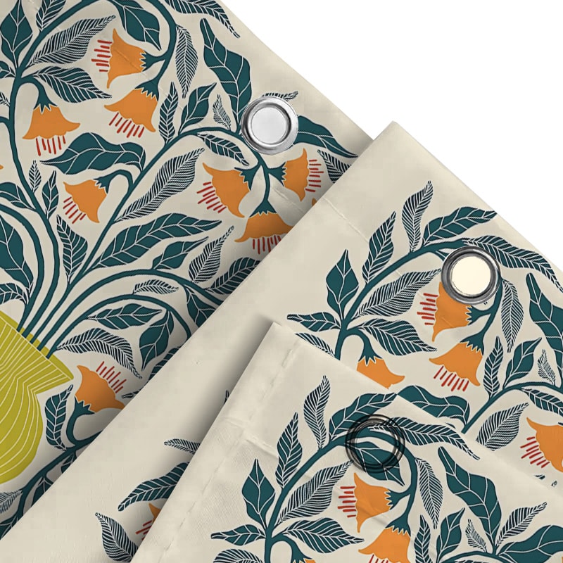 Elegant Floral Bouquet Shower Curtain, Eco-Friendly Fabric for Nature-Inspired Bathroom Decor, Non-Toxic, Spring Vibes