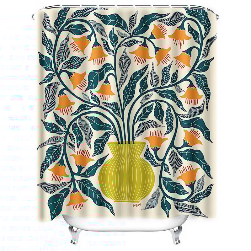 Elegant Floral Bouquet Shower Curtain, Eco-Friendly Fabric for Nature-Inspired Bathroom Decor, Non-Toxic, Spring Vibes