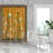Yellow Retro Floral Pattern Printed Shower Curtain Partition, Bathroom Waterproof and Mildew Proof