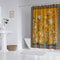 Yellow Retro Floral Pattern Printed Shower Curtain Partition, Bathroom Waterproof and Mildew Proof