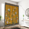 Yellow Retro Floral Pattern Printed Shower Curtain Partition, Bathroom Waterproof and Mildew Proof