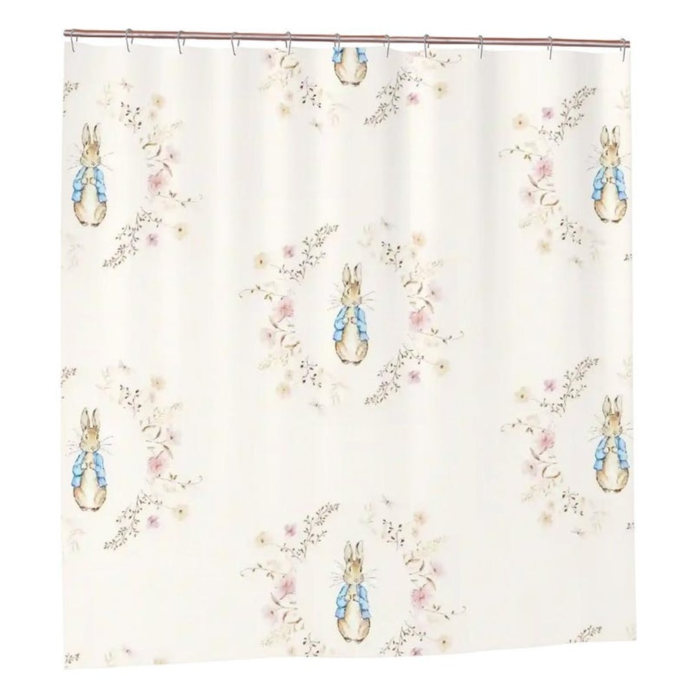 Peter Rabbit Shower Curtain Kids Bathroom Decor Girl Shower Curtain Vintage Floral Bathroom Decor 2