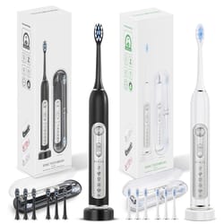 super sonic whitening toothbrush for adults, kids, timer smart ipx7 waterproof replaceable heads set