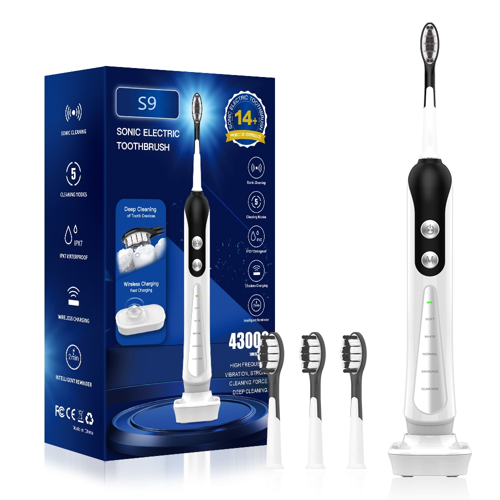 Sonic Electric Toothbrush, Cordless USB Rechargeable Whitening Automatic Tooth Brush, Waterproof Ultrasonic Cleaner