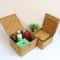 Set of 4 Seagrass Baskets with Lid, Wicker Storage Organizer for Shelf, Flat Storage Bins and Decor