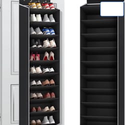 large over the door shoe organizer, hanging shoe rack with deep pockets, ideal door storage solution