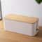 Creative Bamboo Wood Cover Cable Management Box, Power Cord Storage, Plug Board Organizer for Home, Office