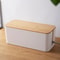 Creative Bamboo Wood Cover Cable Management Box, Power Cord Storage, Plug Board Organizer for Home, Office
