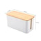 Creative Bamboo Wood Cover Cable Management Box, Power Cord Storage, Plug Board Organizer for Home, Office