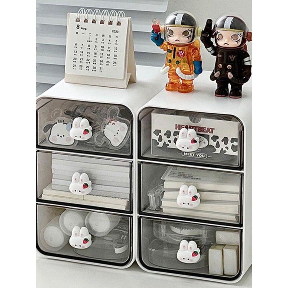 Desktop Drawer Box Desk Pen Holder Cosmetic Storage Shelf Hair Accessories Organizer For Home Schoo 0