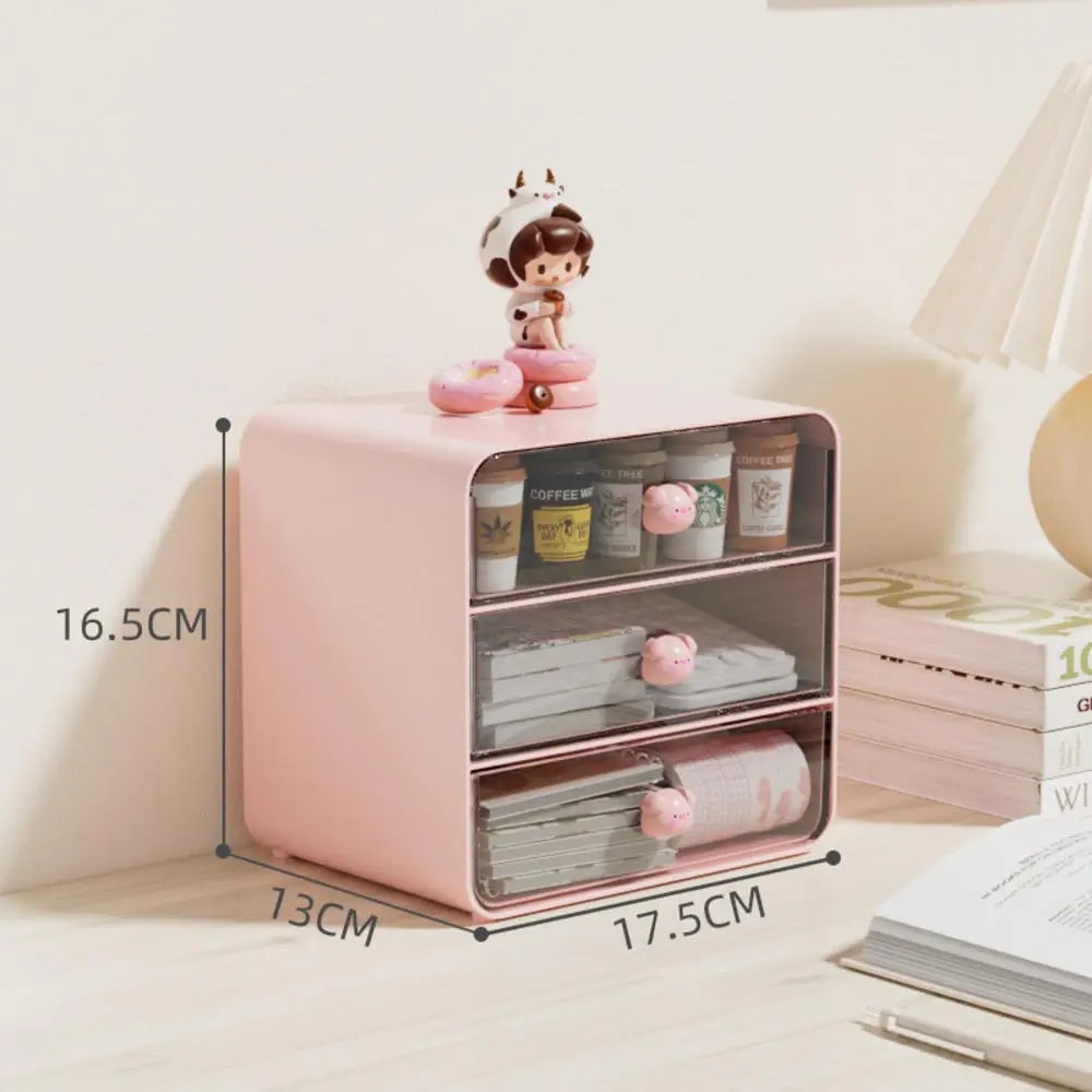 Desktop Drawer Box Desk Pen Holder Cosmetic Storage Shelf Hair Accessories Organizer For Home Schoo 4
