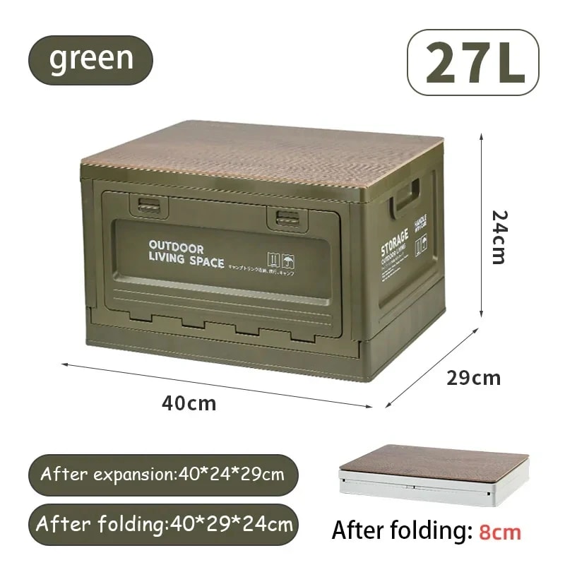 Folding Storage Box Wood Grain Car Trunk Organizer Picnic Travel Bag Foldable Outdoor Storage Conta 6