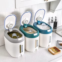 rice dispenser kitchen organizer, storage container box, cereal jar botes cocina almacenaje alimentos