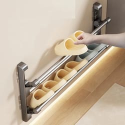wall-mounted shoe rack organizer, bathroom slippers hook holder, simple drying rack for shoes and slippers storage