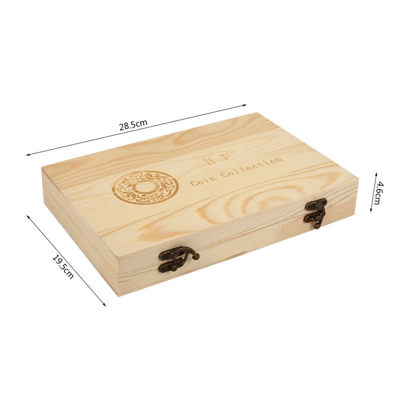 Clear Coin Capsule Universal Coin Storage Box With Adjustment Pad Adjustable Wooden Commemorative C 2