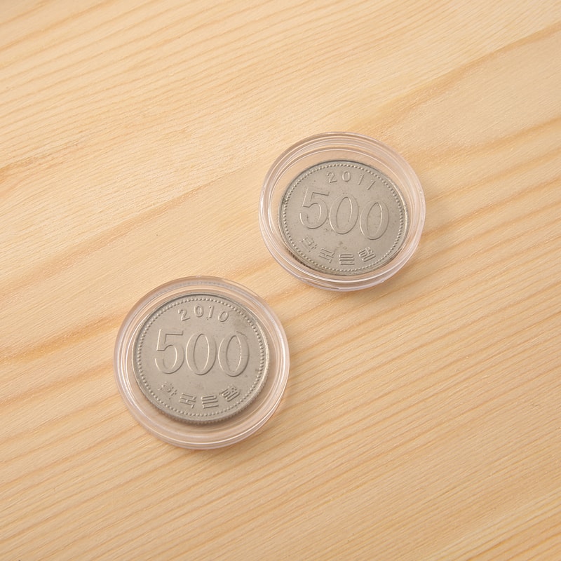 Clear Coin Capsule Universal Coin Storage Box With Adjustment Pad Adjustable Wooden Commemorative C 4