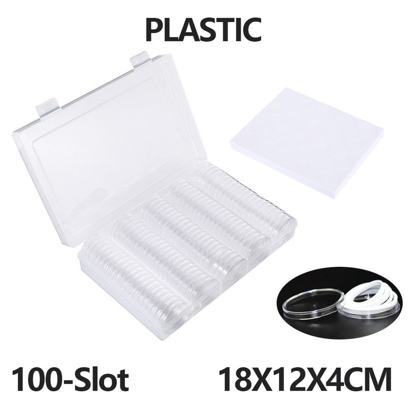 Clear Coin Capsule Universal Coin Storage Box With Adjustment Pad Adjustable Wooden Commemorative C 8