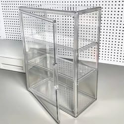 acrylic figures desktop storage box organizer, clear plastic doll storage display, large capacity, dustproof cabinet