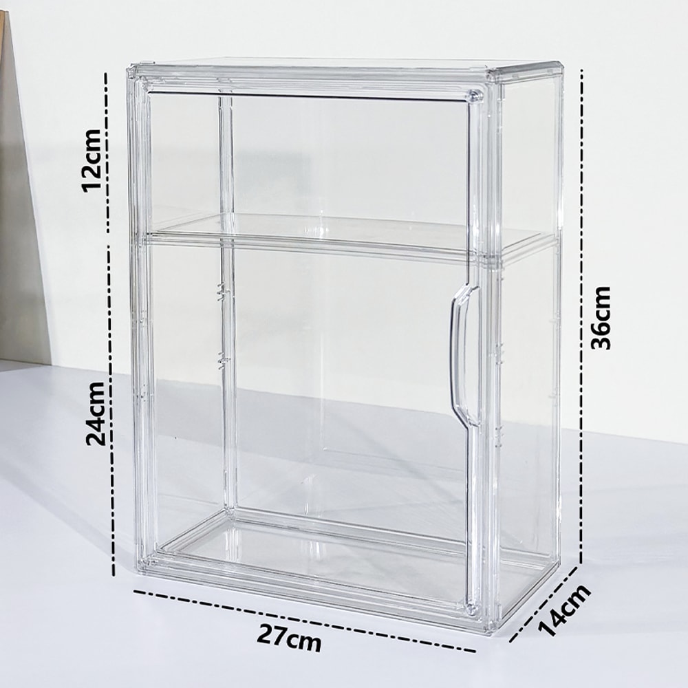 Acrylic Figures Desktop Storage Box Organizer Clear Plastic Doll Storage Display Large Capacity Dus 7
