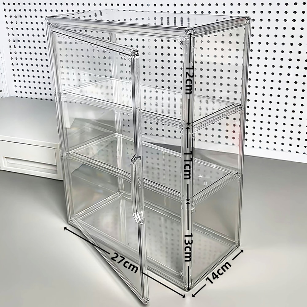 Acrylic Figures Desktop Storage Box Organizer Clear Plastic Doll Storage Display Large Capacity Dus 8