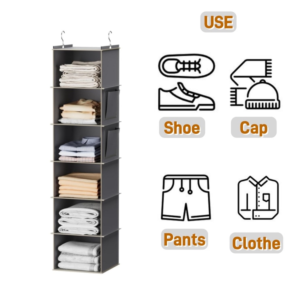 Foldable Shelf Hanging Closet Organizer And Storage Closet Hanging Storage Shelves With Hooks Shoe 1